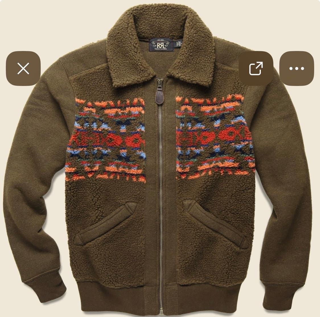 RRL 플리스 패널 자카드 재킷 s 상품이미지1