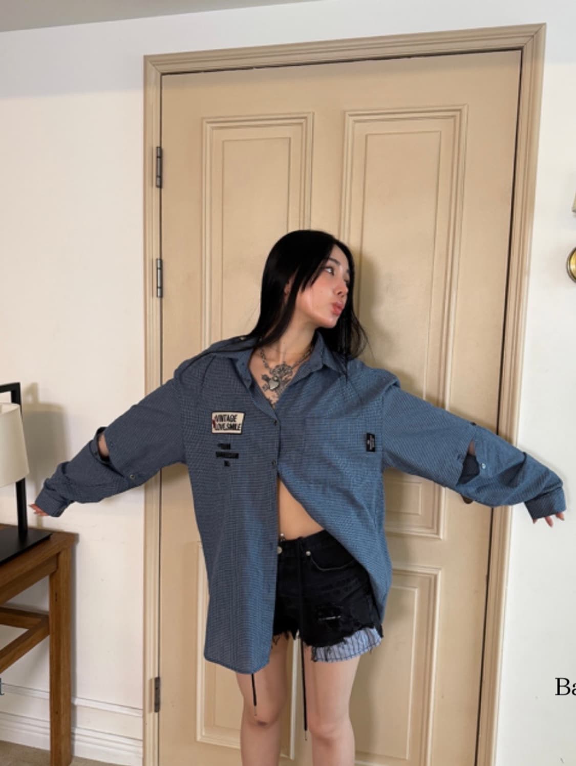 더미스테리어스호텔 투웨이 체크 셔츠 상품이미지2