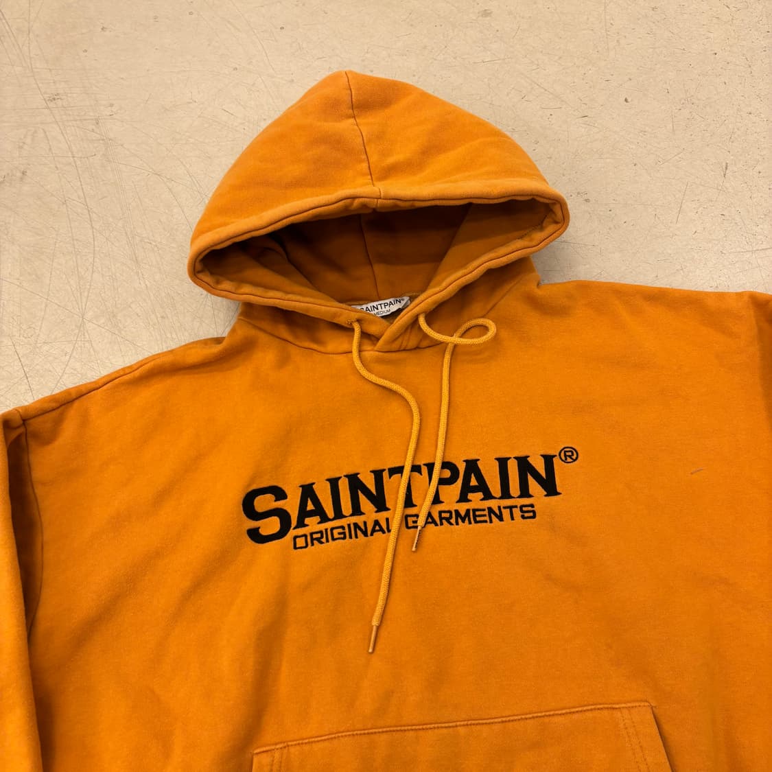 세인트페인 빅로고 오렌지 후드티 상품이미지2