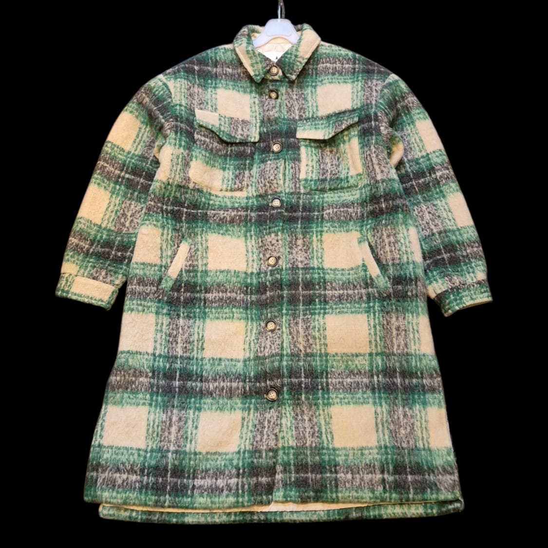 여성-FREE 그린체크 셔츠타입 코트 상품이미지1