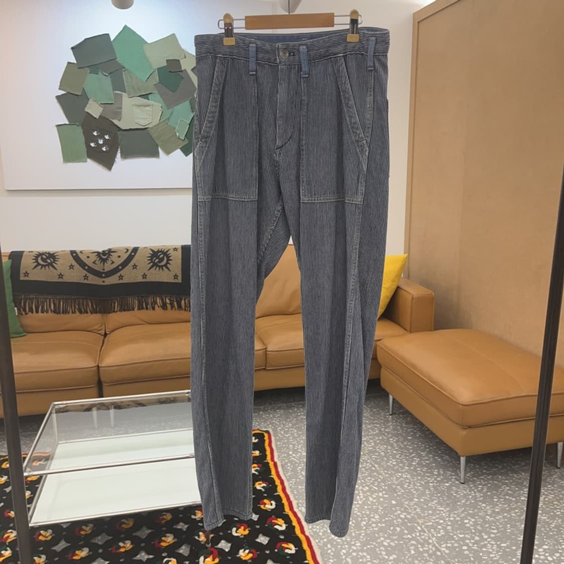 빈티지 빅포켓 유니크 스트라이프 면바지 M C06756 상품이미지3