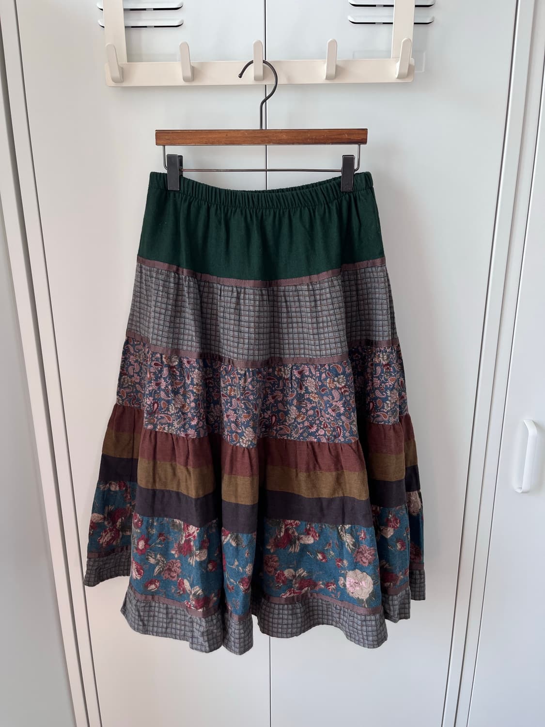 Vintage 그린 잔꽃 모리걸 패치 스커트 상품이미지7