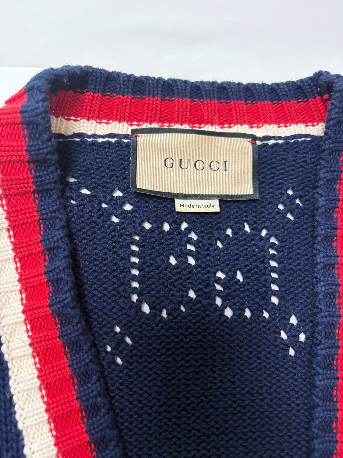 구찌 네이비 트리밍 가디건 상품이미지3