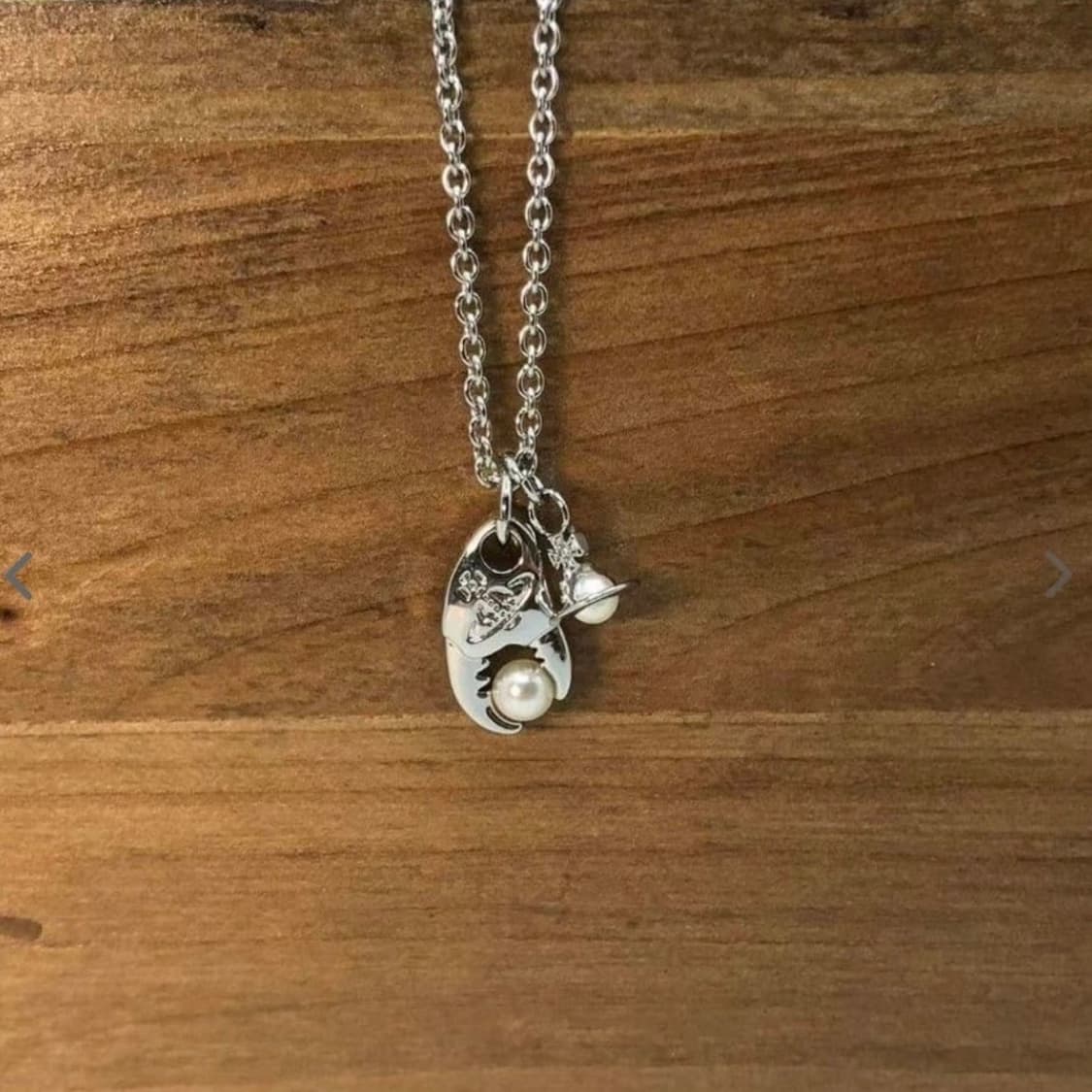 비비안웨스트우드 아카이브 집게 진주펄 orb 각인 팬던트 목걸이 상품이미지1