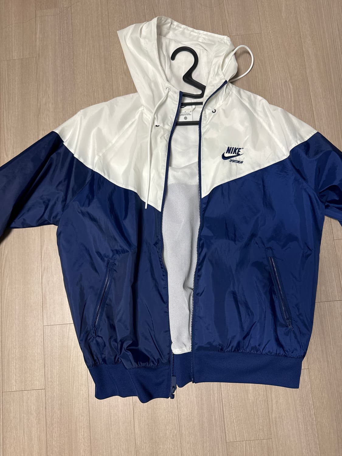 나이키 윈드러너 우븐 라인드 자켓 화이트 블루 보이드 - 아시아 상품이미지1