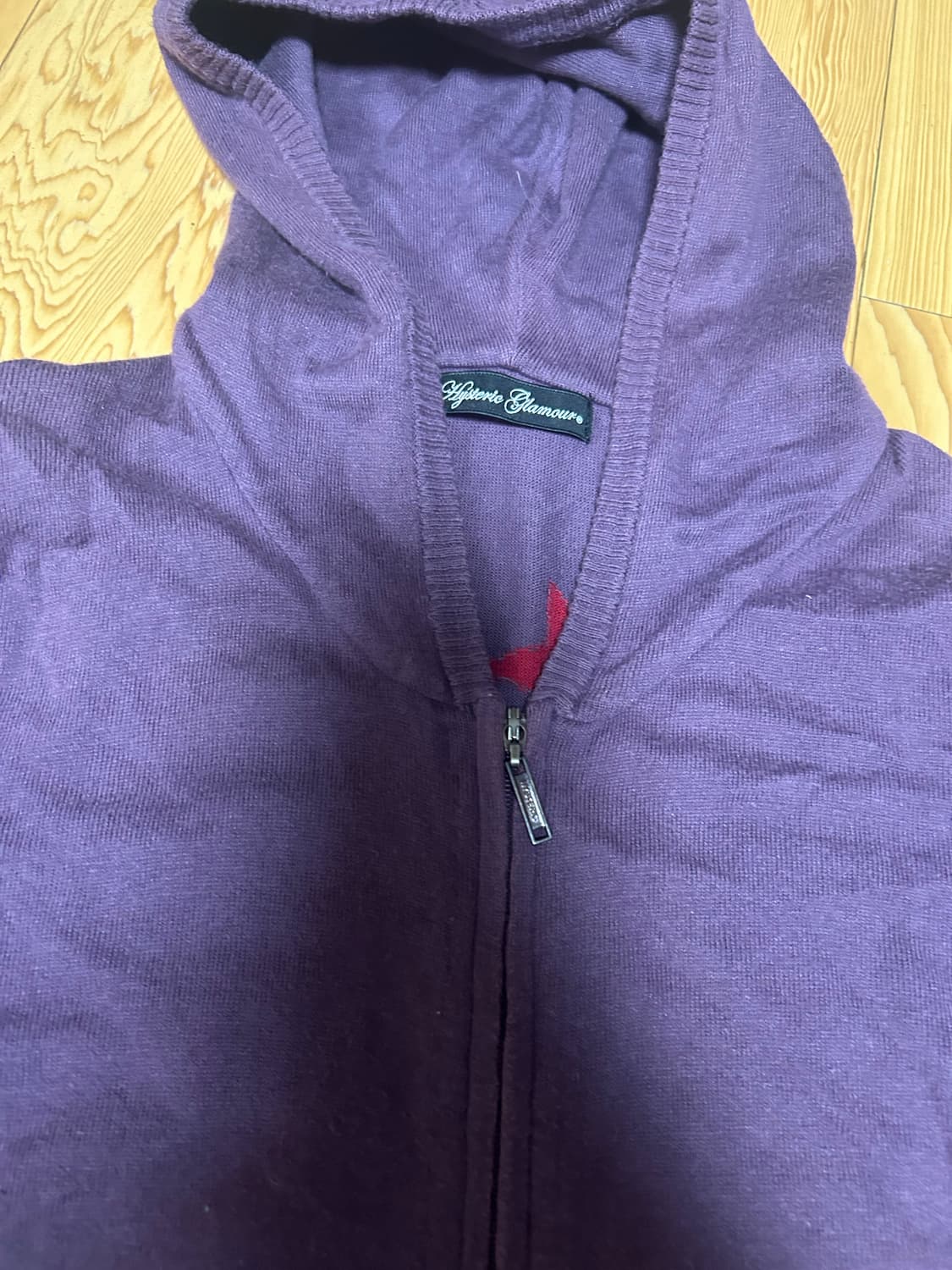 히스테릭글래머 걸 프린팅 얇은 니트 후집 상품이미지5