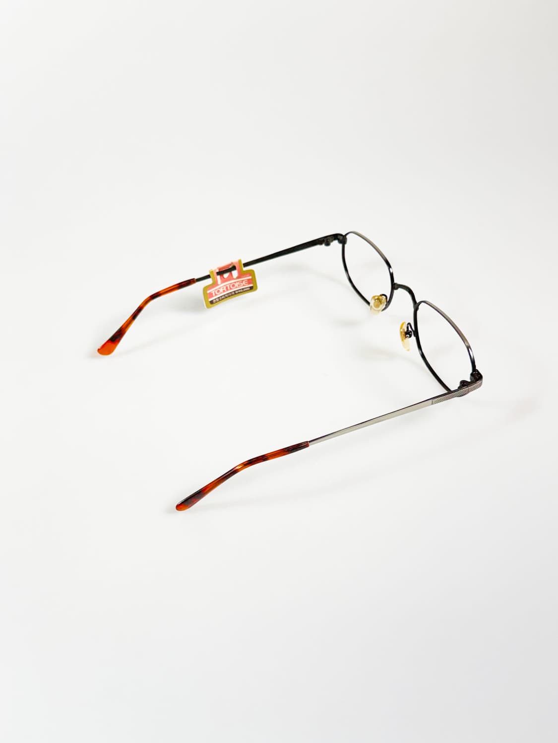 90s TORTOISE 건메탈 슬림 스퀘어 빈티지 안경 상품이미지4