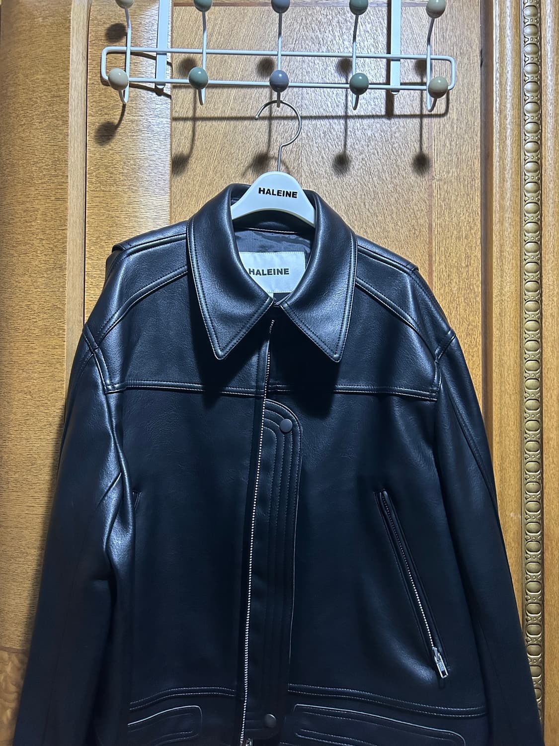 알렌느 3D Faux leather racing jacket 상품이미지3