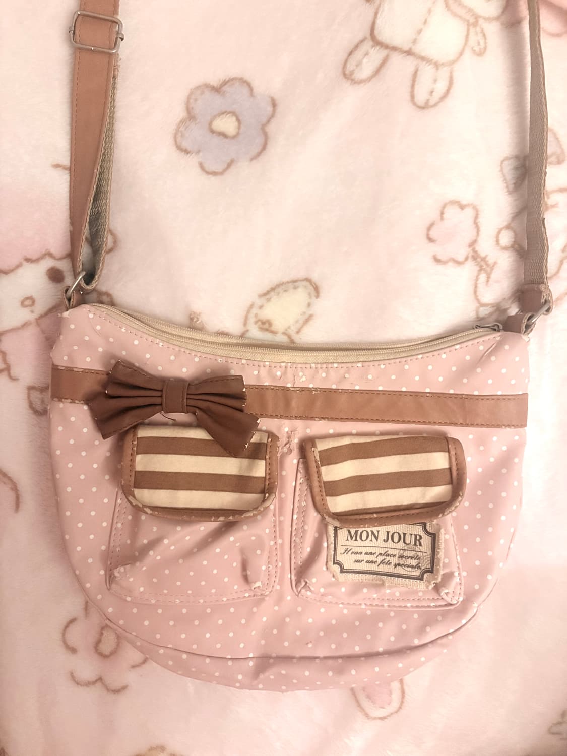 라떼갸루 헤이세이 숄더 크로스 백 딸기초코 갸루 상품이미지1