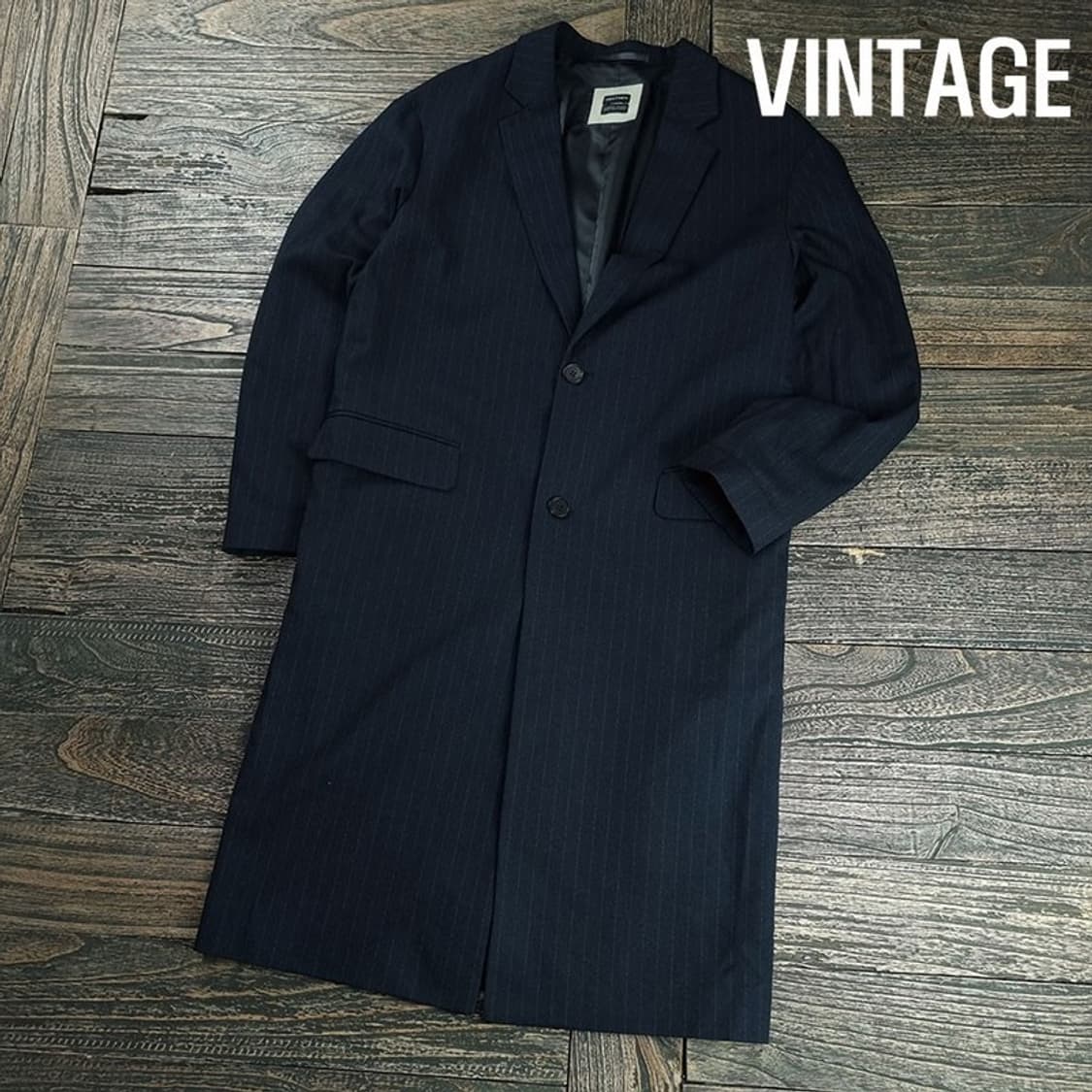 [빈티지] 스트라이프 싱글 롱 코트 M19859 상품이미지1