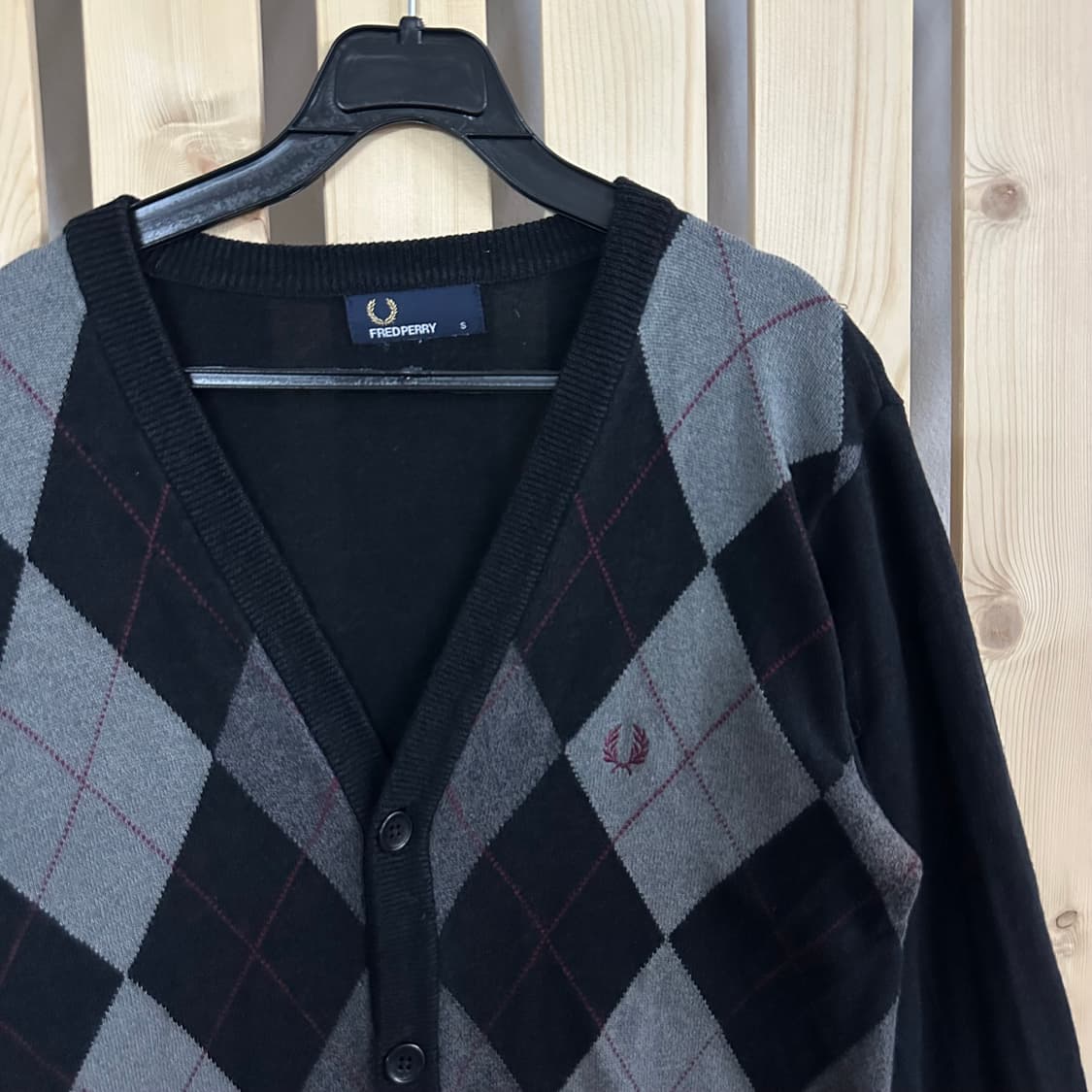 (S) 프레드페리 아가일 니트 가디건 상품이미지4