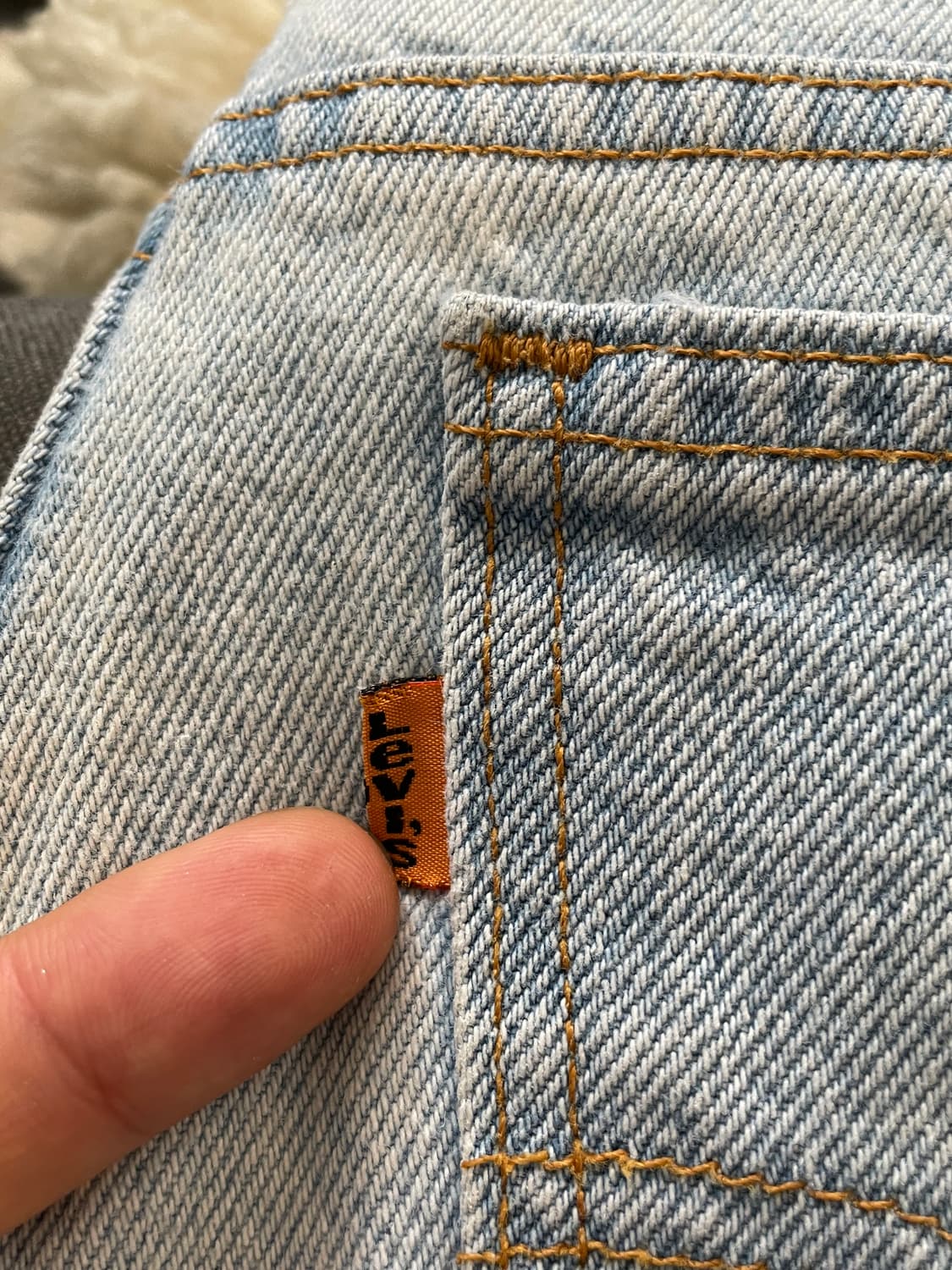 리바이스 505 연청 데님 반바지(오렌지탭) 상품이미지5