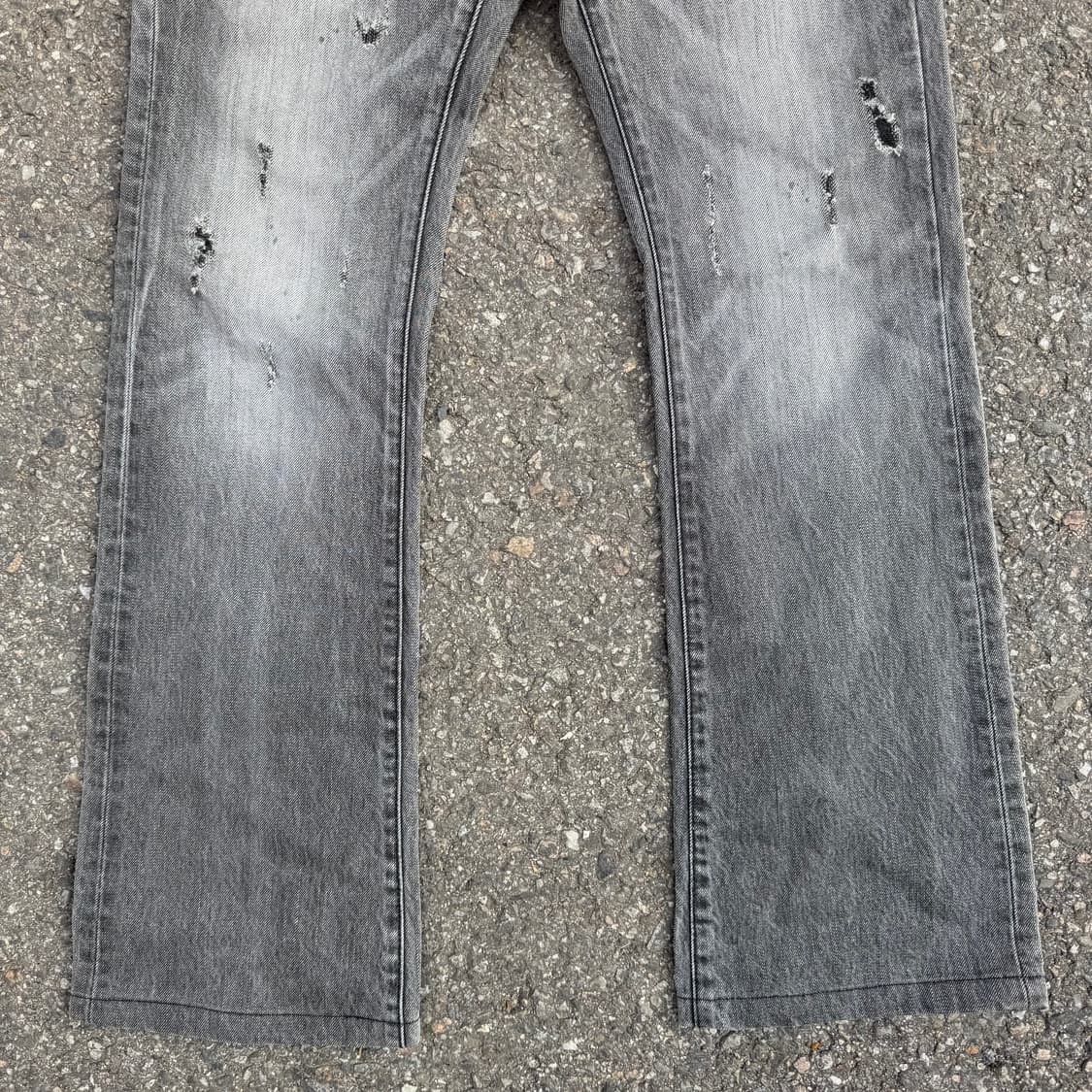 블랙바렛 By 닐바렛 데미지 부츠컷 데님 팬츠 상품이미지4