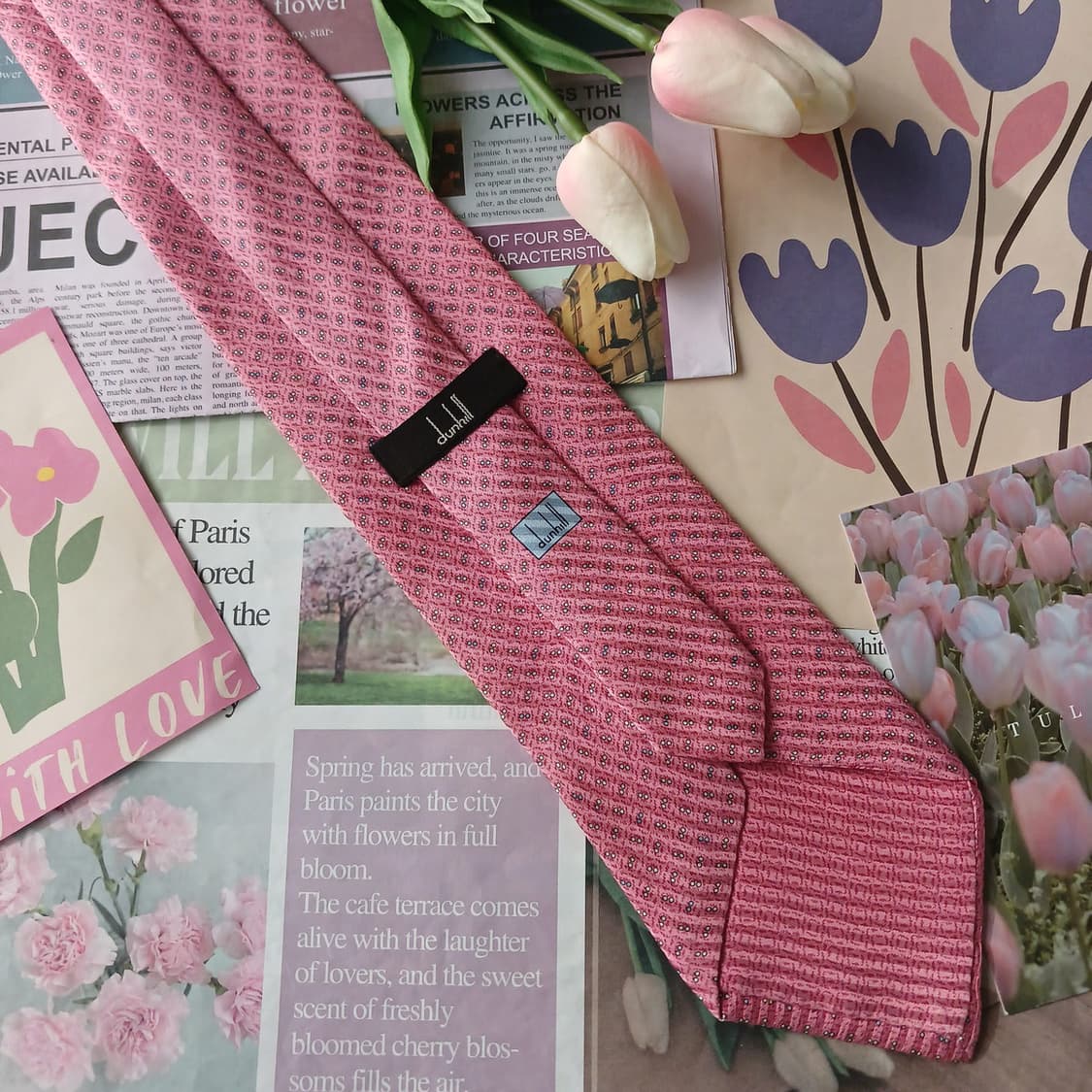 던힐 실크 핑크 자카드 패턴 넥타이 9.5cm B등급 A18807
 상품이미지2