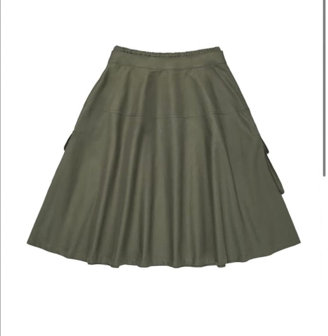 다이닛 더블레이어드 스커트 카키 상품이미지5