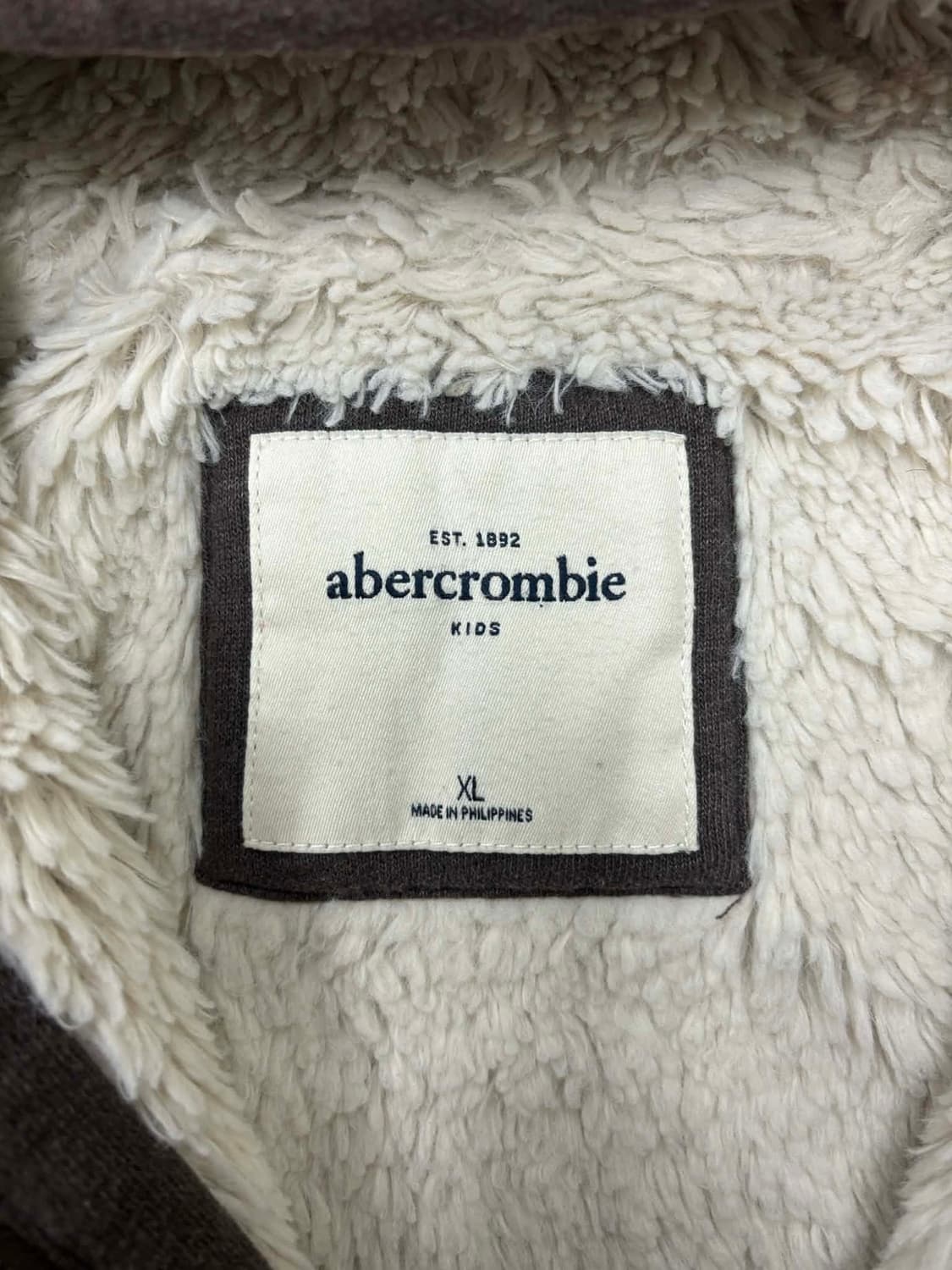 아베크롬비 y2k 여리핏 코코아브라운 대장급 핀터깔 양털 울프죠 후드집업 상품이미지4