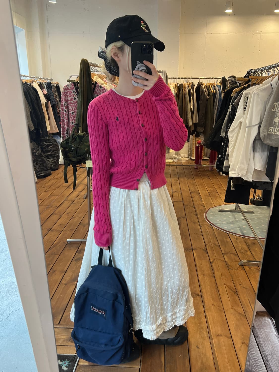 폴로 딥 핑크 니트 가디건 상품이미지3