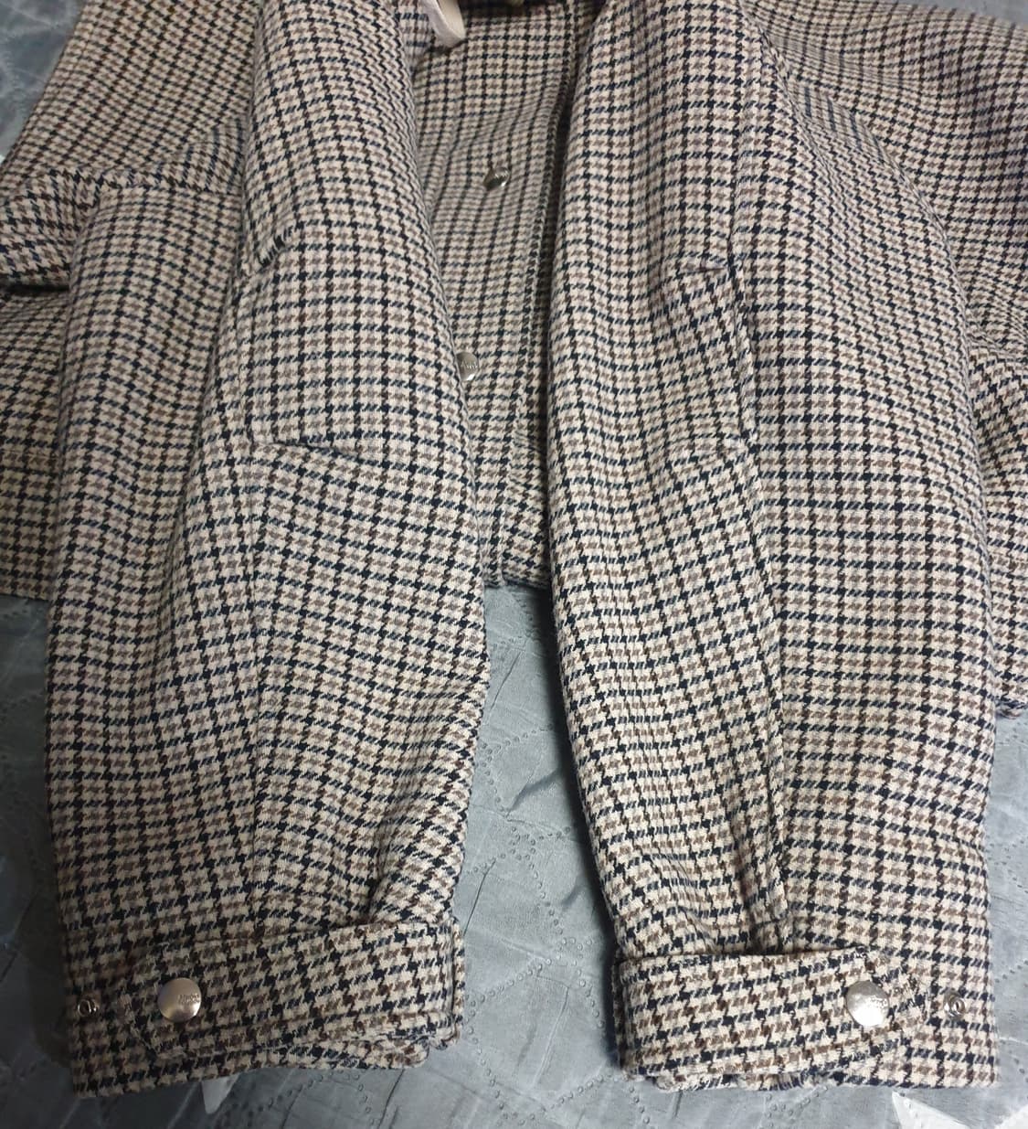 스튜디오톰보이 하운드 투스 체크 울 롱코트 (F) 상품이미지4