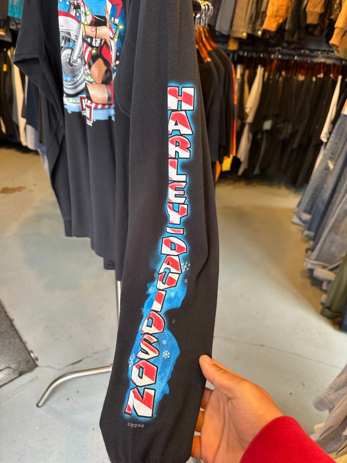 할리데이비슨 핀업걸 프린팅 롱슬리브 티셔츠 상품이미지6