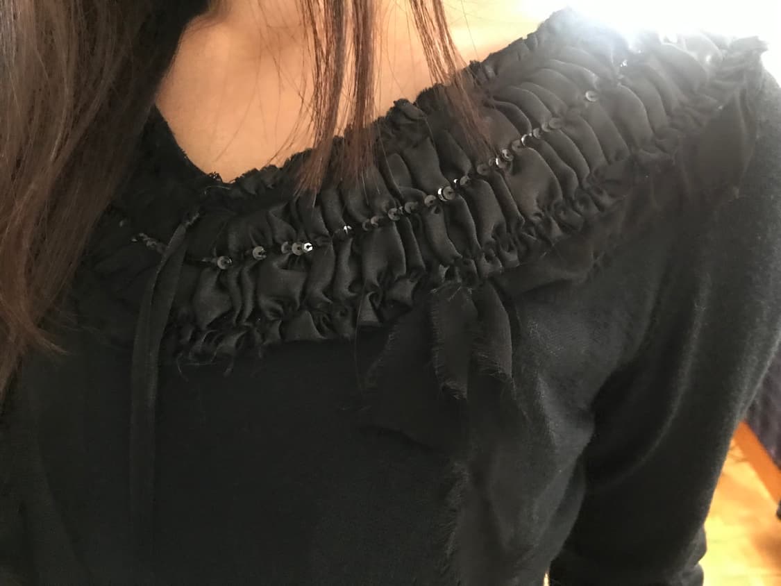 vintage frill black knit 상품이미지3