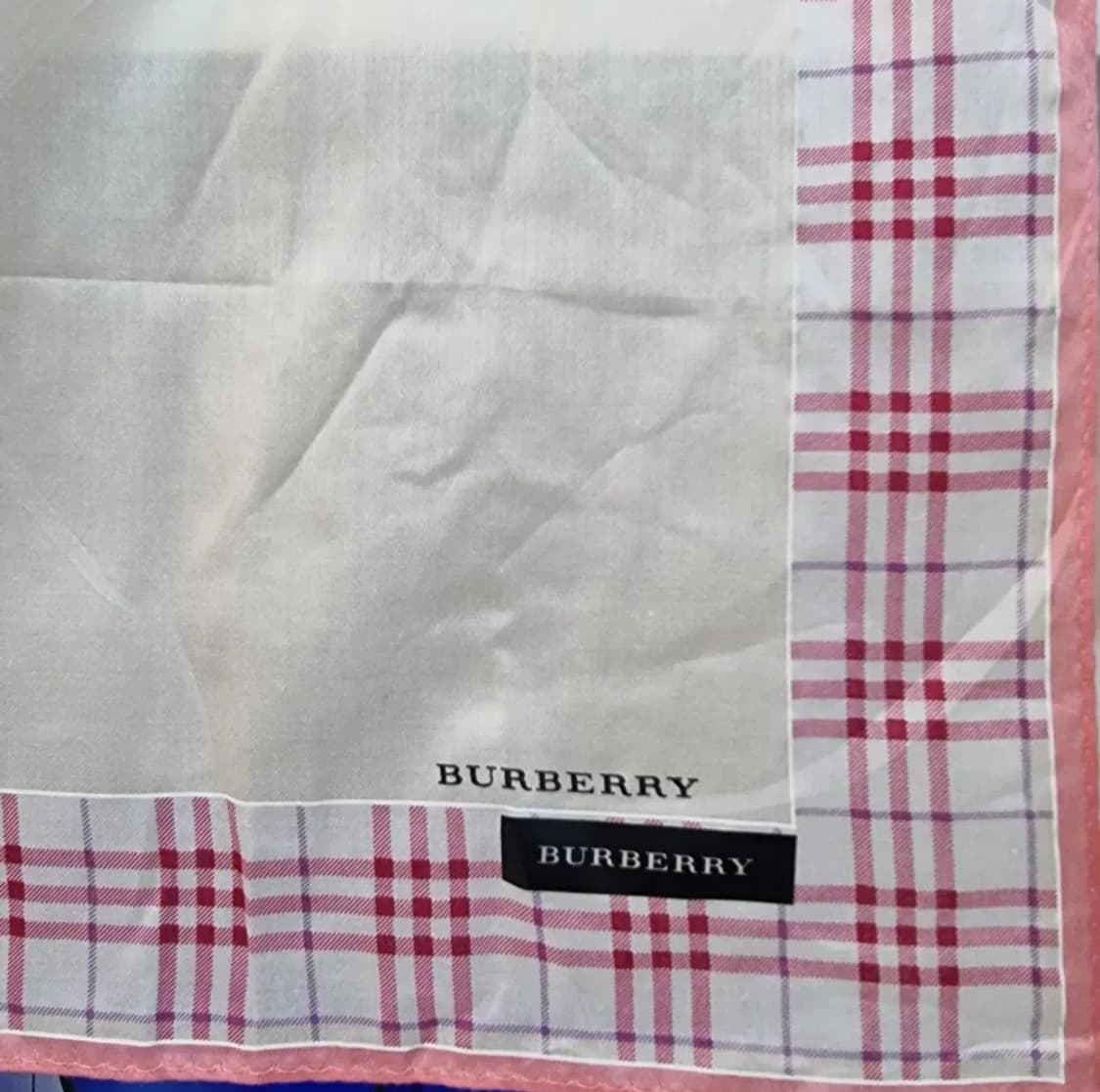 버버리손수건(BURBERRY) 핑크 체크 보더 손수건 / 쁘띠스카프 상품이미지4