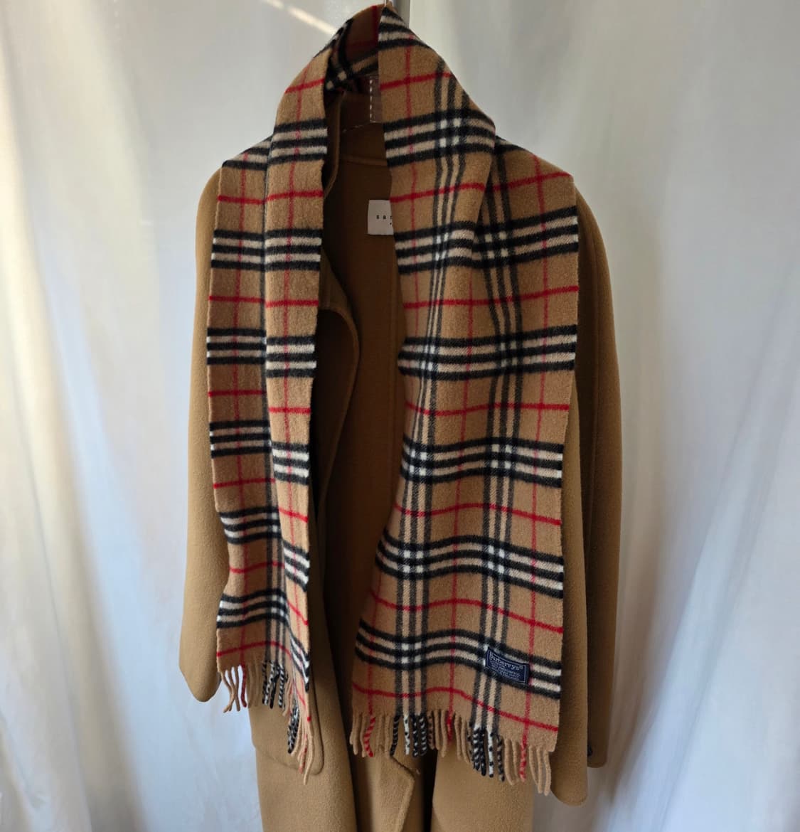 거의새것) 정품 버버리 클래식 노바체크 램스울100 머플러 목도리 상품이미지2