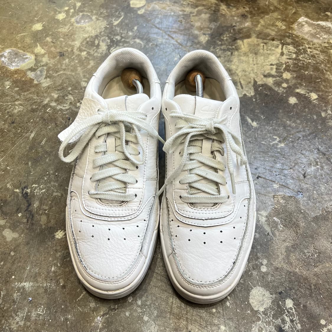 US10) 클락스 화이트 레더 스니커즈 운동화 신발 상품이미지2