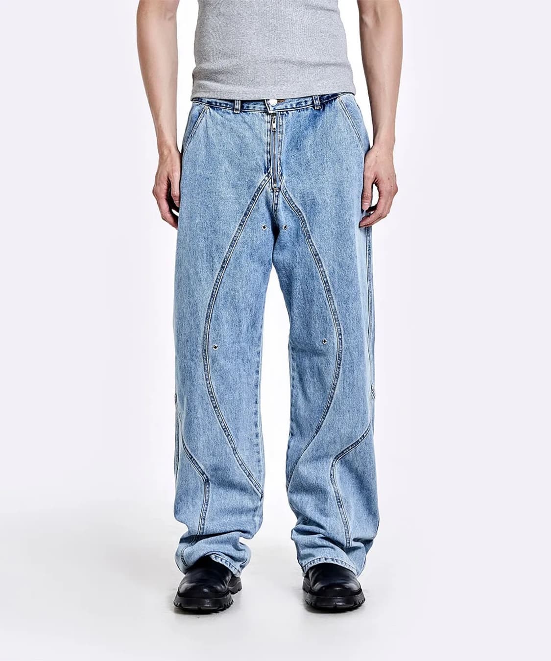 51퍼센트 터널 라이닝 트라우저 데님 팬츠 바지 라이트 블루 상품이미지3