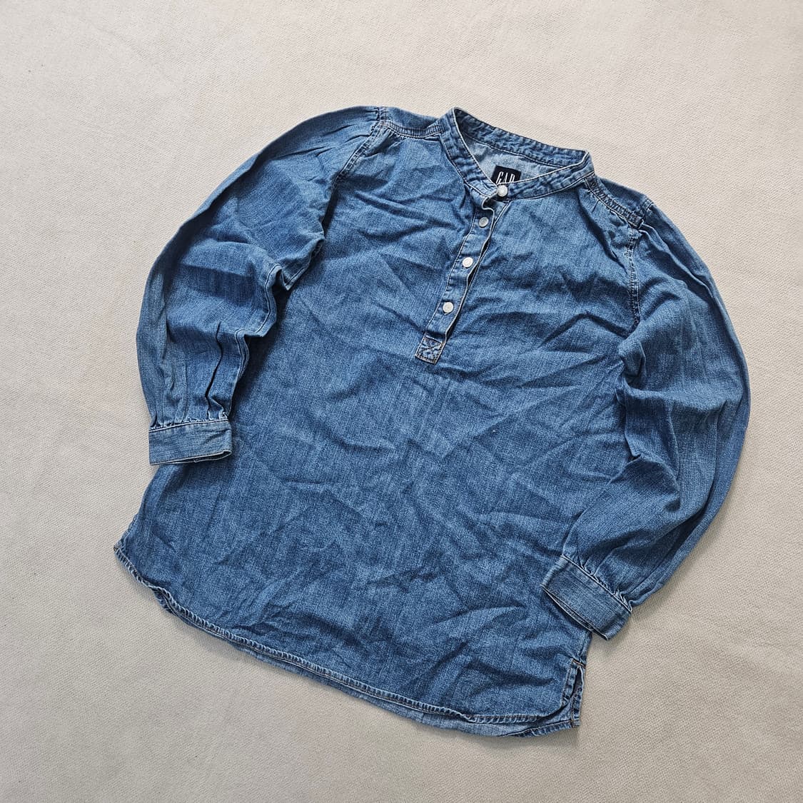 XS 갭 여성 데님 반 버튼업 셔츠 0401Y 상품이미지1