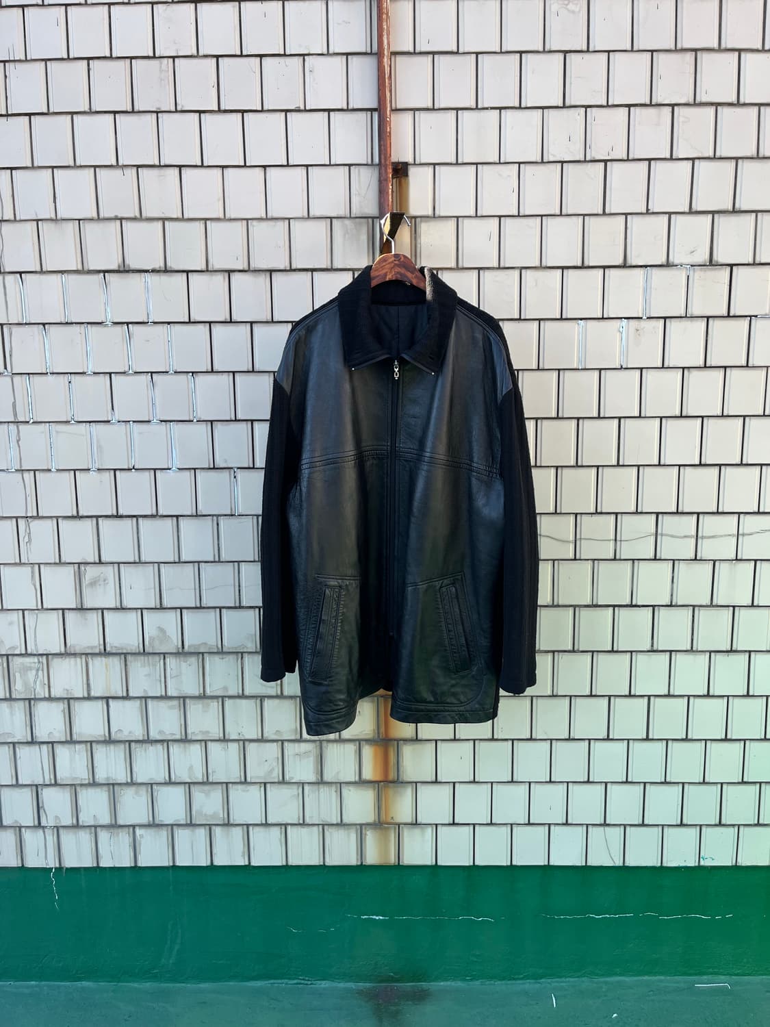 Antrope 양가죽 니트 도킹 코트 상품이미지1