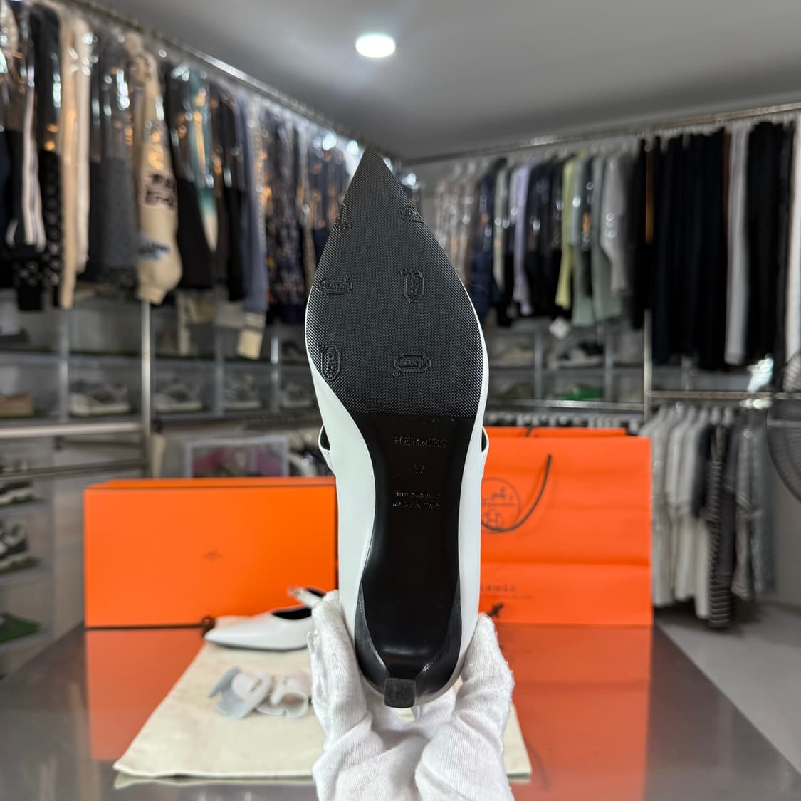 [리오브] 에르메스 키아라 40 켈리 펌프스 카프스킨 구두 상품이미지4