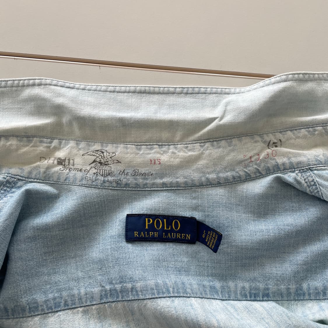 폴로 랄프로렌 아메리칸 자수 라이트 데님 셔츠 상품이미지4