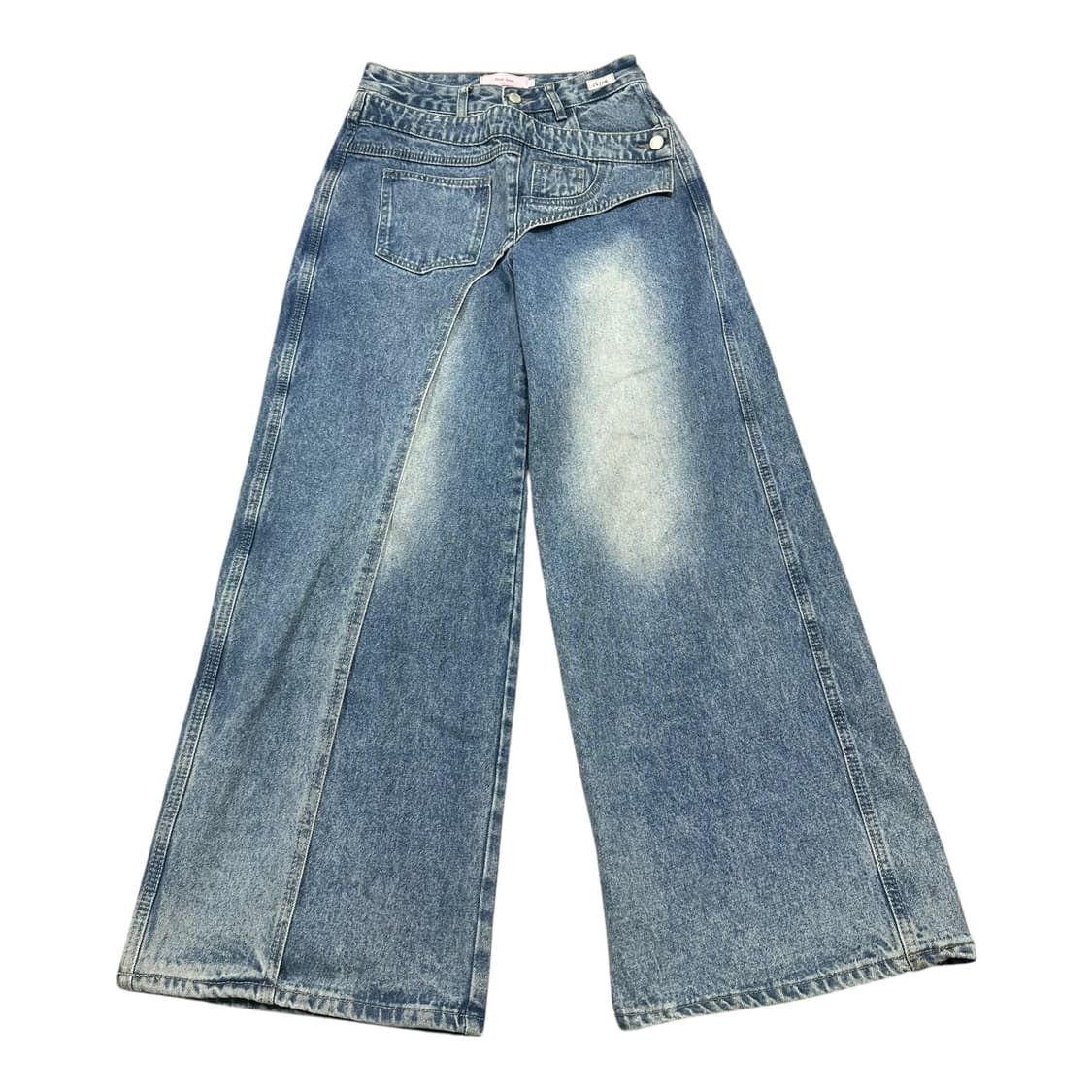 ✨ (바배) 빈티지 언발란스 하프 랩 데님 팬츠  상품이미지1