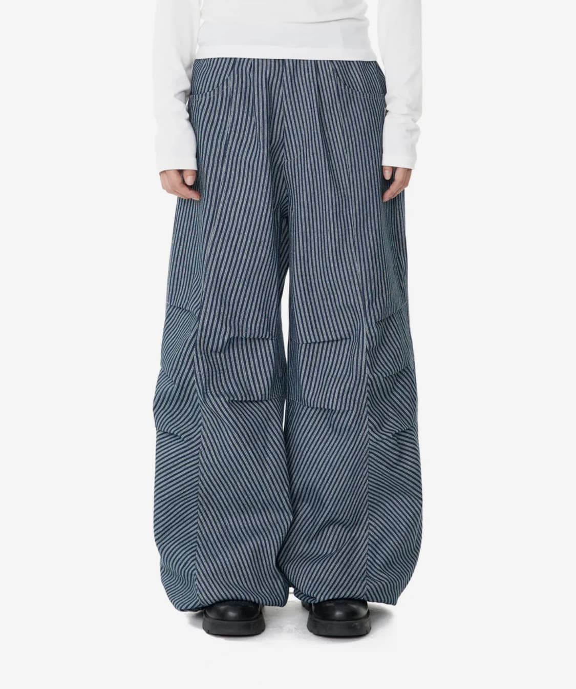 아캄 Knee Pin-tuck Stripe Denim Blue 1사이즈 상품이미지1