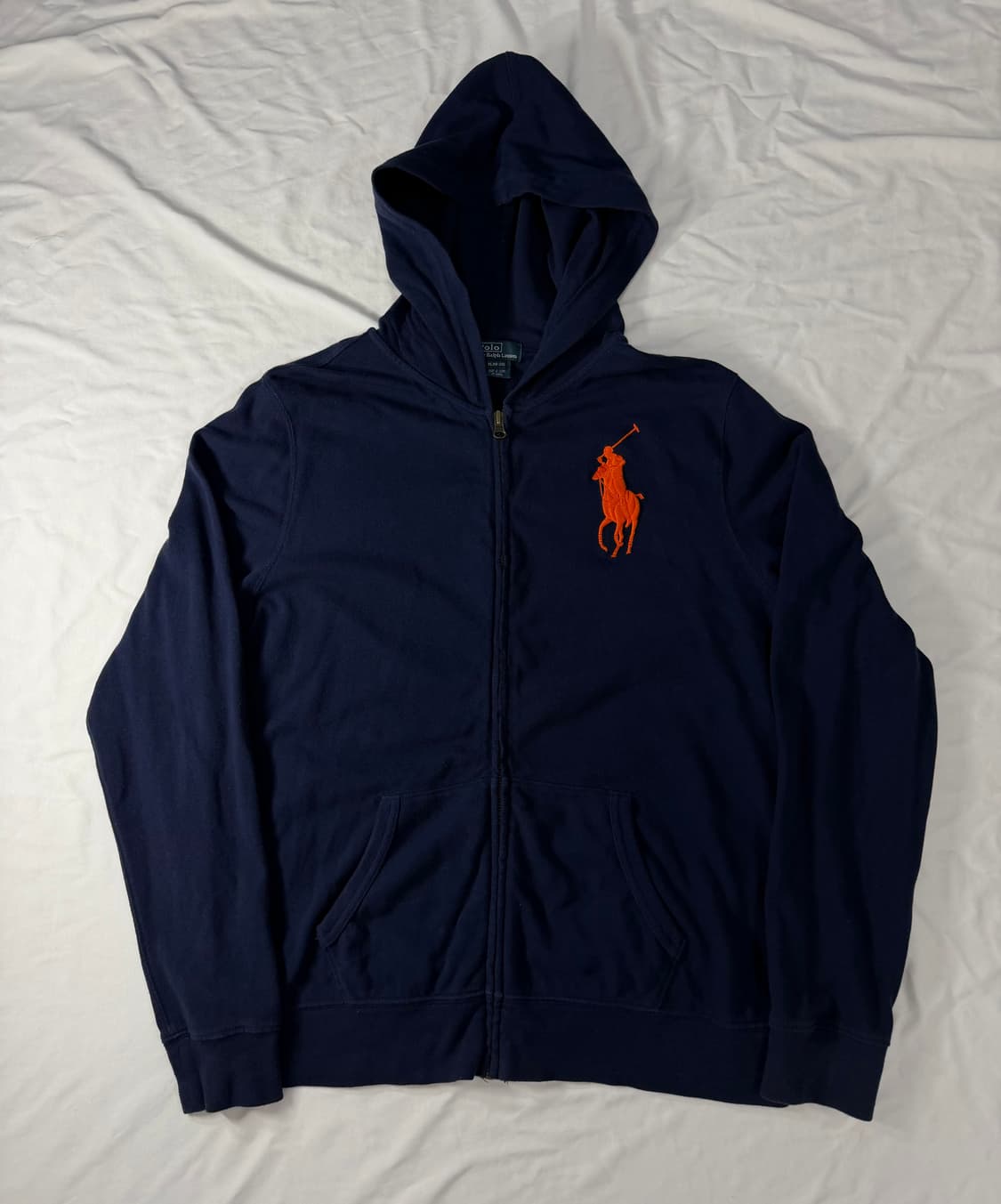 폴로 랄프로렌 빅포니 후드집업 네이비오렌지 상품이미지1