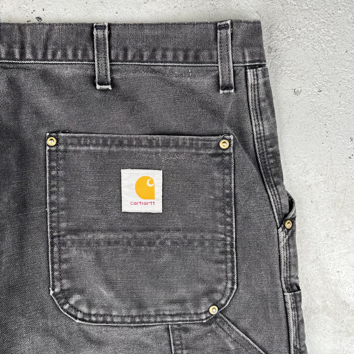 빈티지 칼하트 더블니B01 블랙 그레이 워크팬츠 상품이미지5