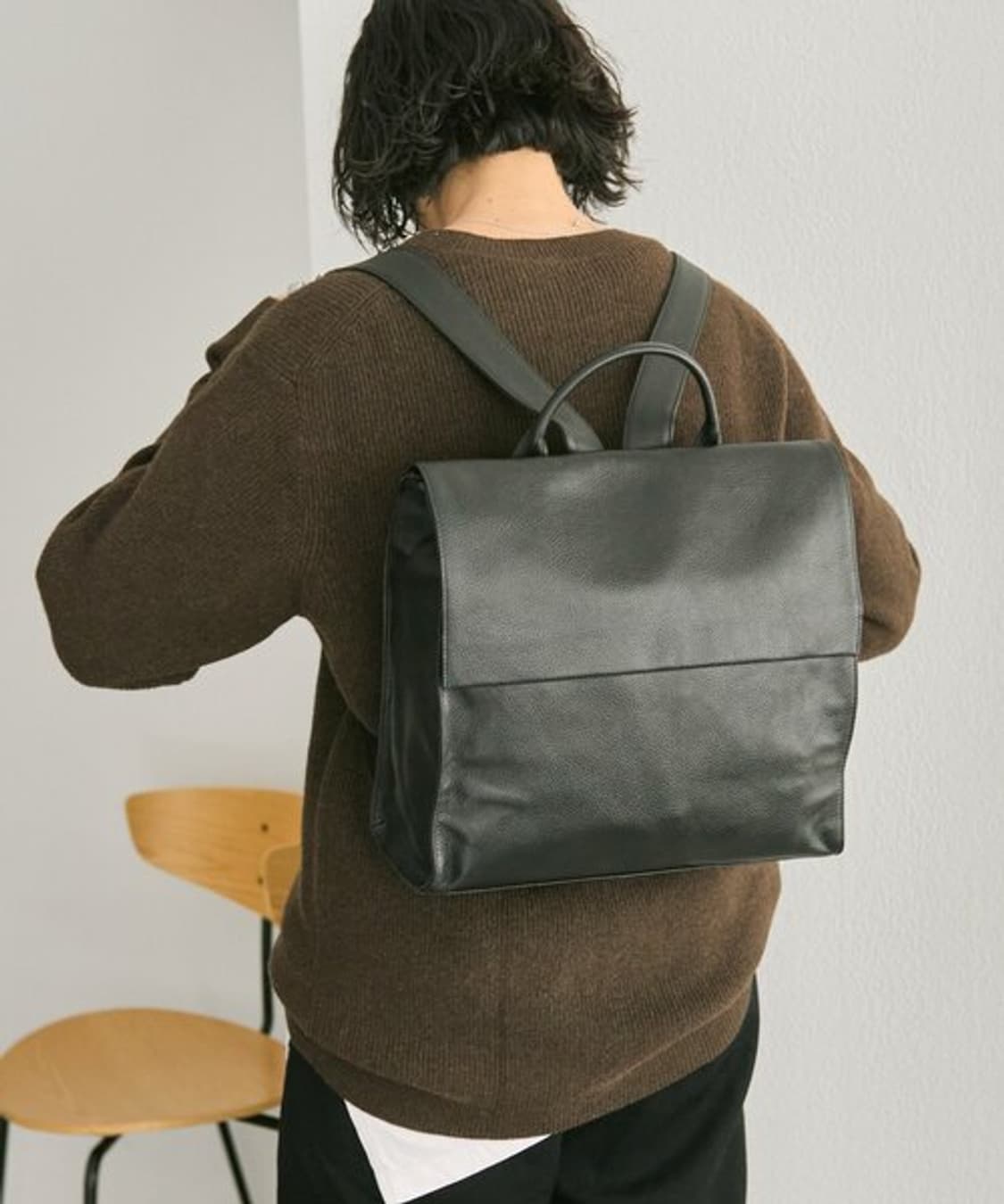 ear PAPILLONNER스퀘어 레더 백팩  상품이미지3