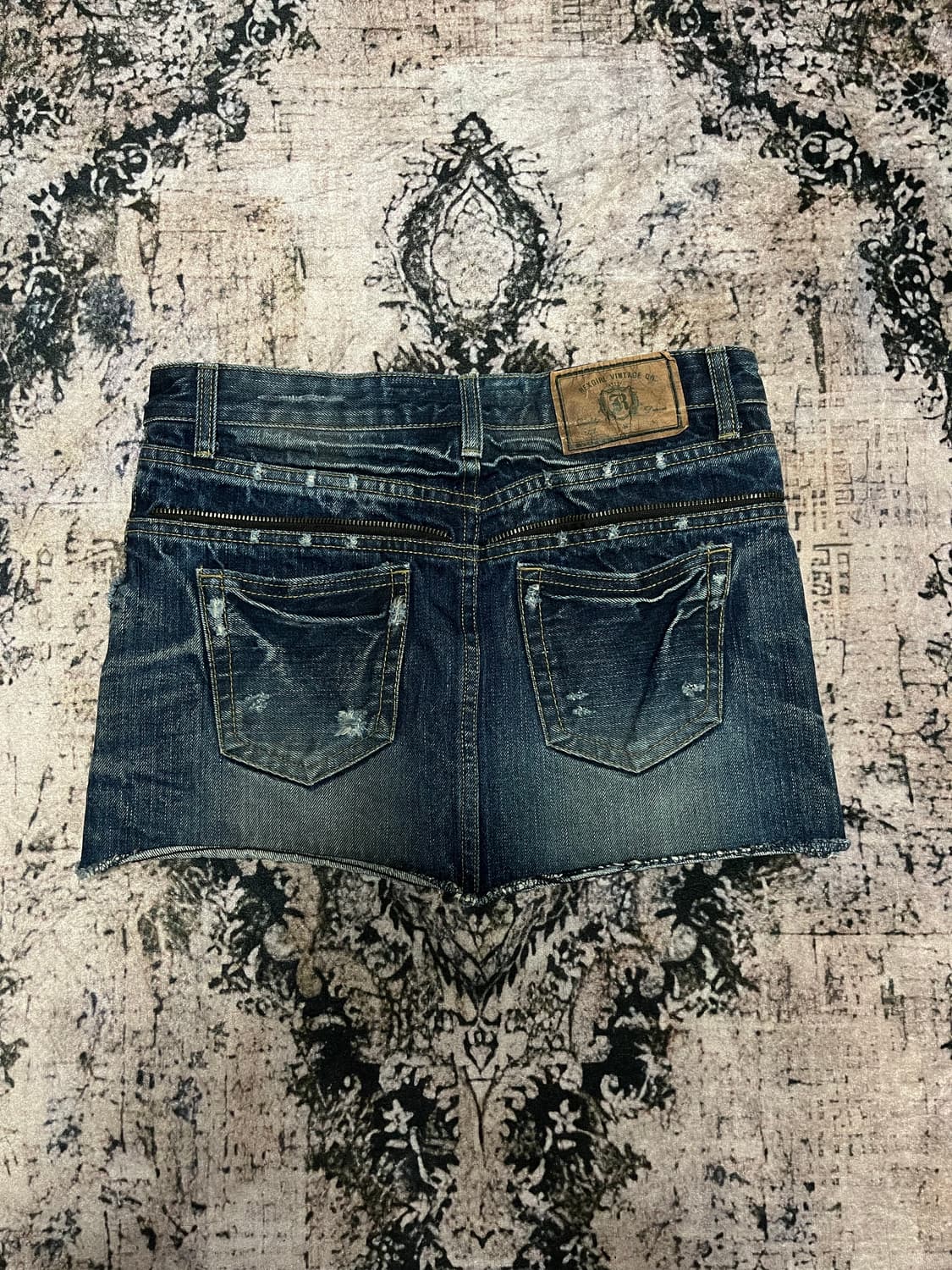 빈티지 지퍼 디테일 Y2K 데님 스커트 L 상품이미지1