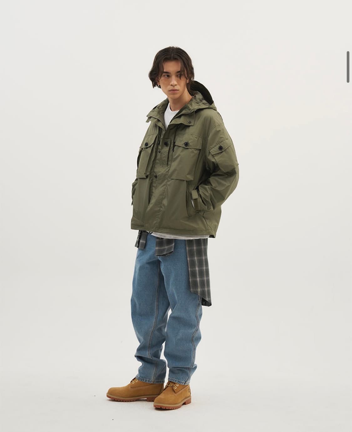 아웃스탠딩 립스탑 3레이어 컴뱃 포켓파카(블랙/올리브) 상품이미지8