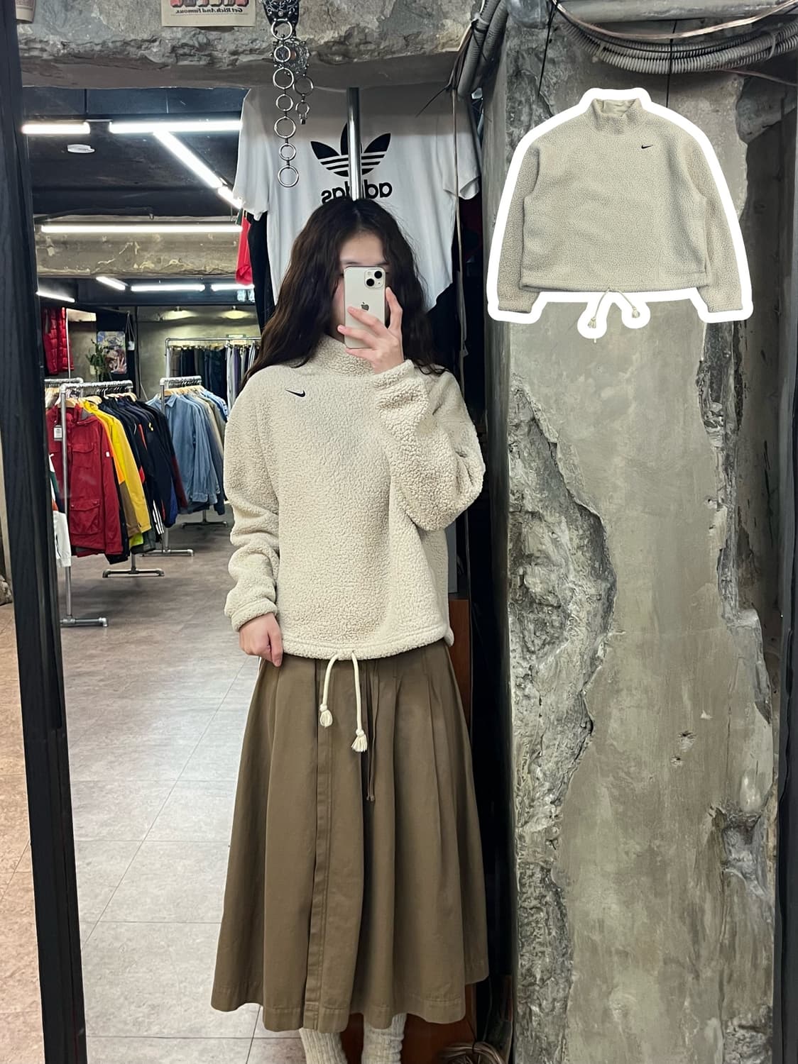 나이키 플리스 목폴라 맨투맨 베이지 S #csz2343 상품이미지1