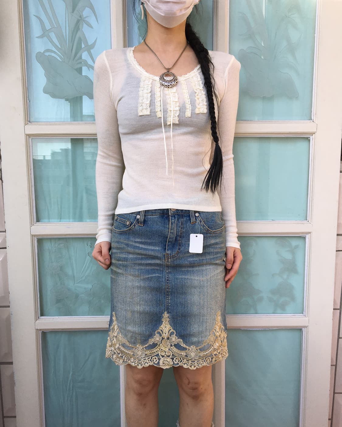 Frill point ribbed knit 상품이미지1