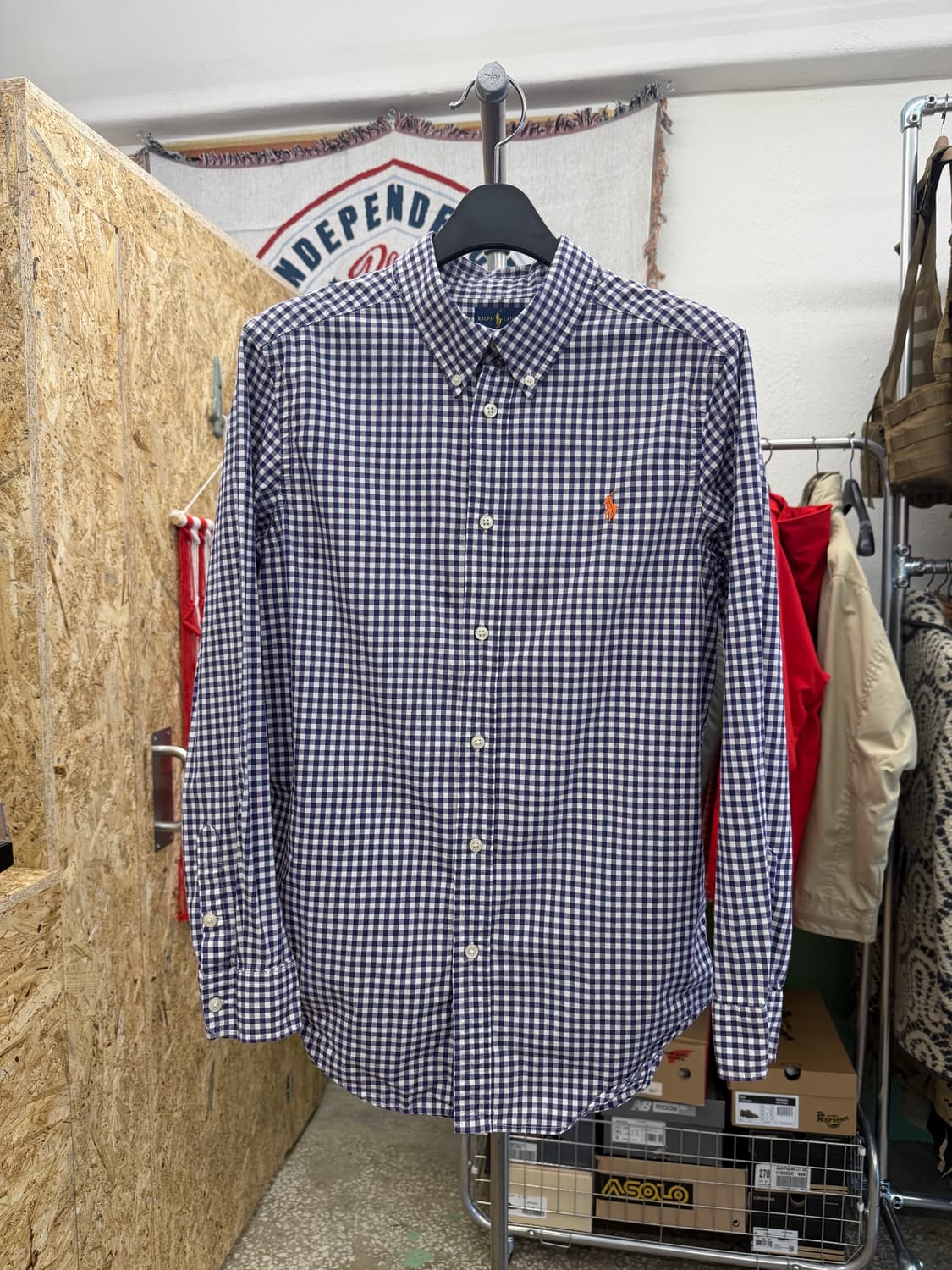 랄프로렌 깅엄 체크 셔츠 퍼플 상품이미지1