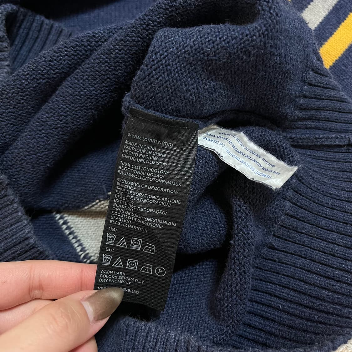 [정품] 타미 네이비 H 니트[ XS ] 상품이미지5