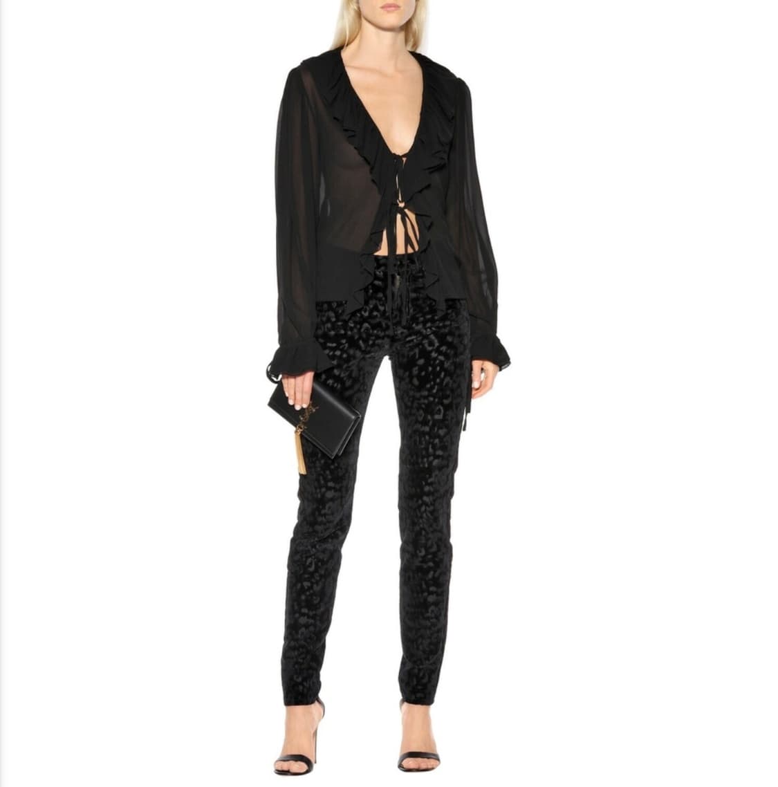 생로랑 레오파드 벨벳 스키니진 상품이미지2