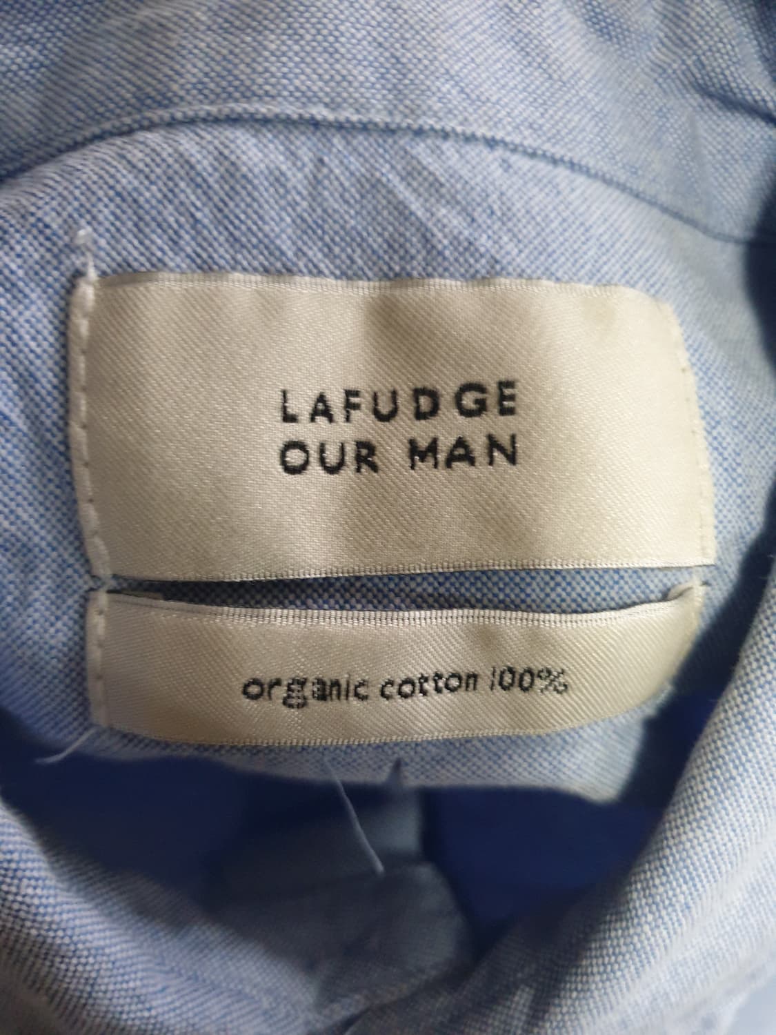 라퍼지스토어 맨 오가닉코튼100% 오버핏 옥스퍼드 반팔셔츠 블루 (L) 상품이미지2