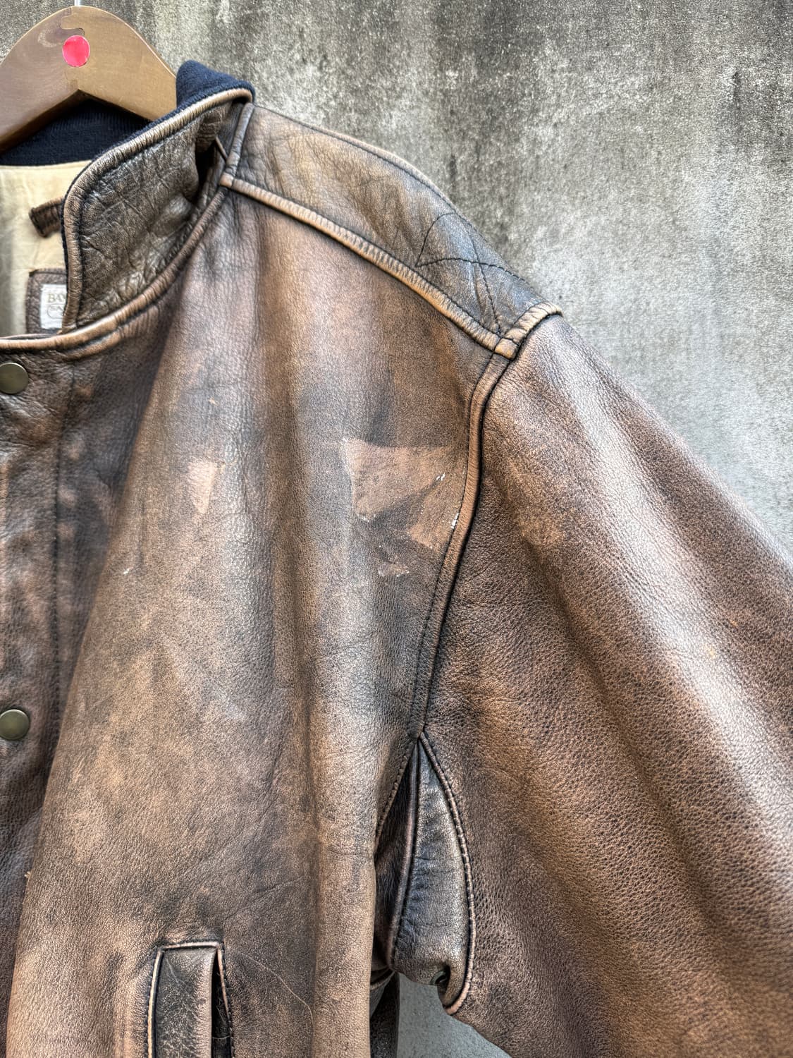 80s 바나나 리퍼블릭 레더 봄버자켓 46(2XL) 상품이미지5