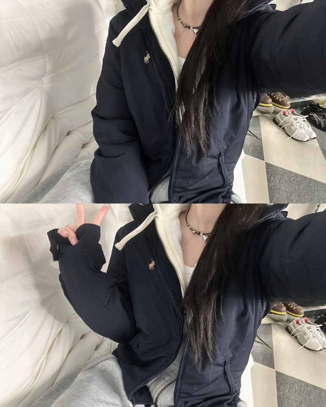 폴로 랄프로렌 네이비 베이지포니 페리 자켓  상품이미지2