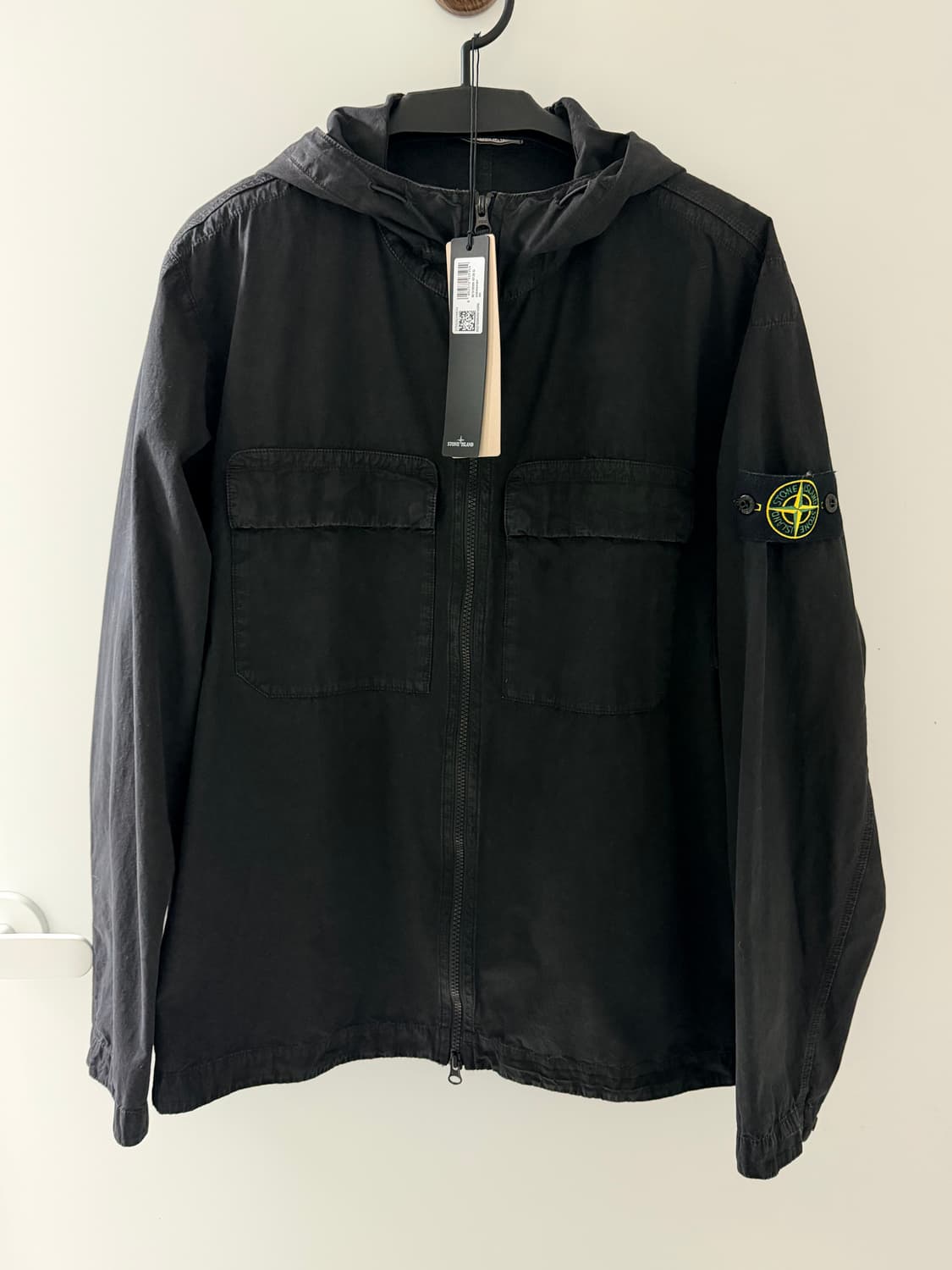 스톤 아일랜드 102WN 브러쉬드 오가닉 코튼 오버셔츠 블랙 XL 상품이미지1