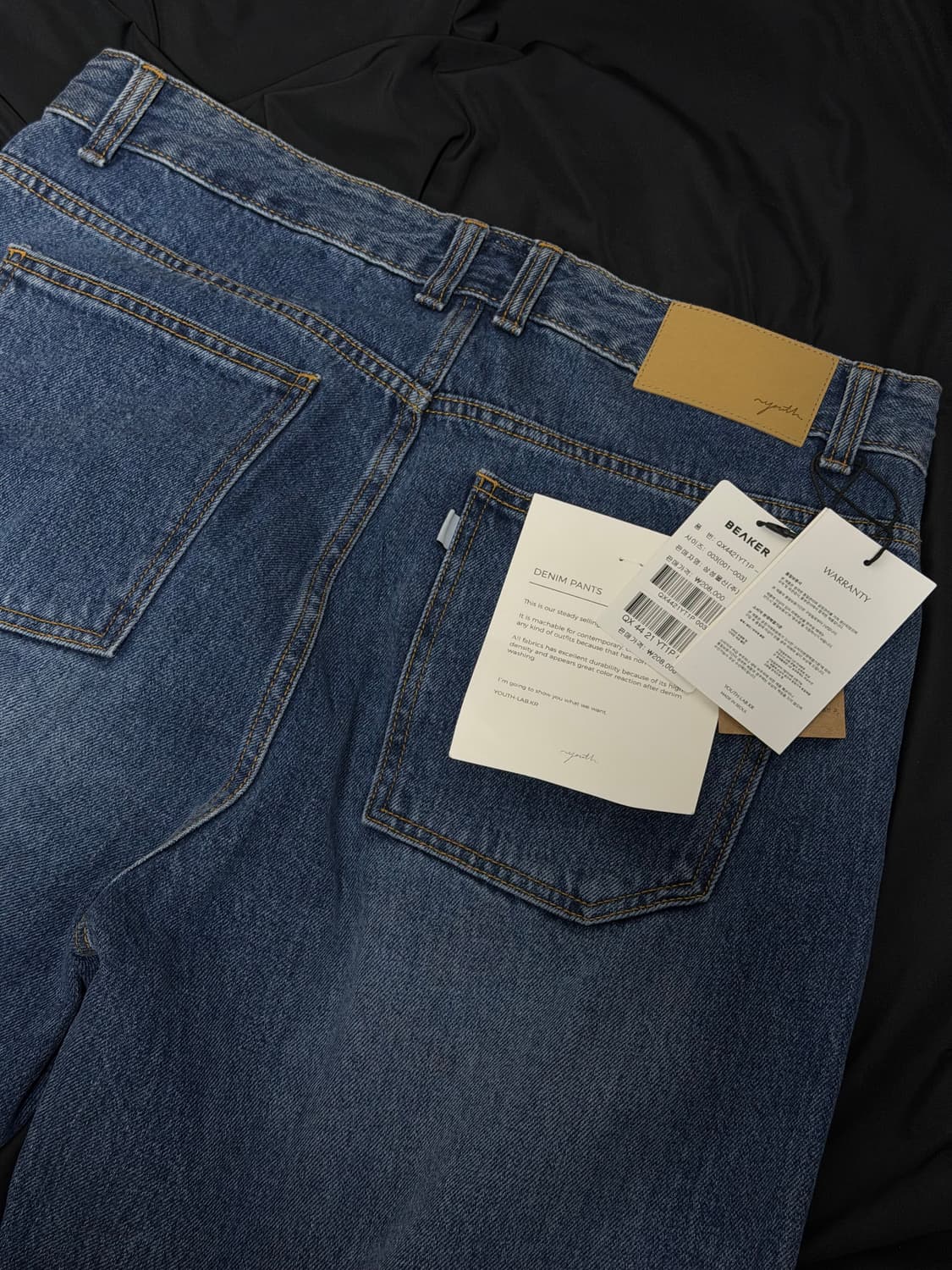 유스 스트레이트 데님 팬츠 미디엄 블루 003 새상품 상품이미지3