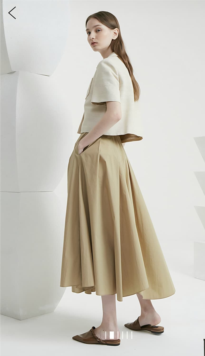 (64사이즈/55)한섬 타임 위빙 벨티드 스커트 (벨트포함) 상품이미지1